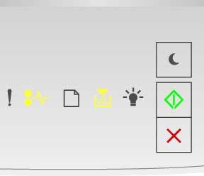 If the printer control panel light sequence matches the light sequence in the preceding illustration, then press twice quickly to see the supplemental light sequence.