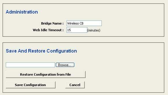 Bridge Name: Specify a name for this bridge. Web Idle Timeout: Specify a time in minutes.