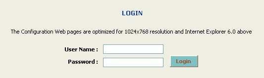 After connecting to the IP address, the web-browser will display the login page. Specify the User Name and Password.