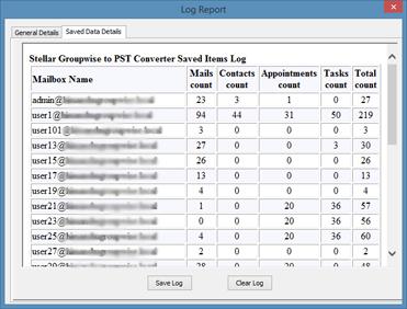 View Saved Data Details You can view, clear and store 'Saved data details report' using Stellar GroupWise to PST Converter - Technician. To view log report On the View menu, click Log Report option.