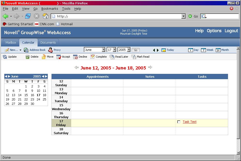 Using the Week View Calendar 1 Click the Calendar tab in the main window. 2 Click Week in the top-right cner of the Calendar view.