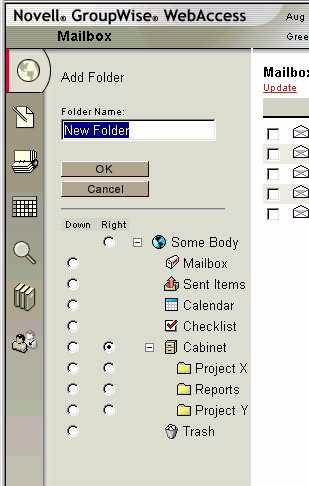 7. Using folders 7.1 Creating a folder 1. In the Folder List, click Add Folder. 2. Type a name for your new folder in the Folder Name box. 3.