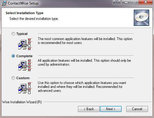 Once you have chosen the destination folder, click the Next button to open the Installation Type screen (Figure 3).