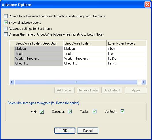 6. Advanced Options to ease Migration New Advance Options added in Kernel for Novell GroupWise to Lotus Notes software are provided to ease the task of email migration from Novell GroupWise mailboxes