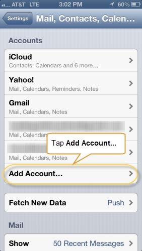3. Tap Add Account.