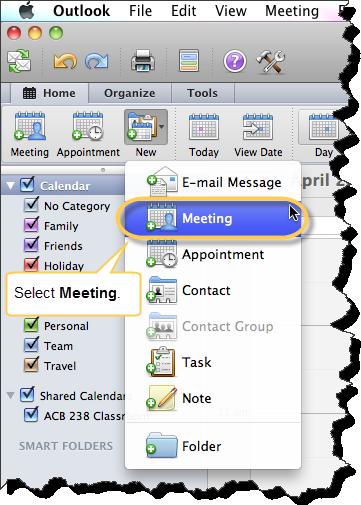 Creating a Recurring Appointment Some meetings are a one-time occurrence. Other meetings, such as staff or departmental meetings may recur at specific intervals throughout the year.