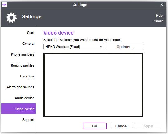 2.22.7 Audio device, Video device Select the webcam, microphone