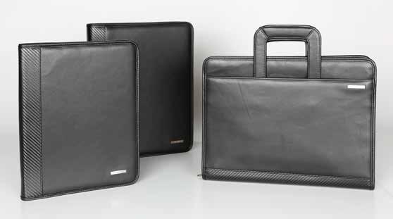 CHARACTERISTICS Internal organization with easy-to-spot icons Samsonite logo on metal plaque Carbon leather