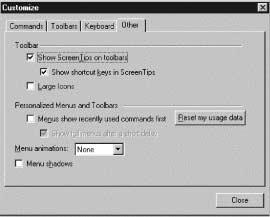 3.5 TOOLBAR CUSTOMIZE DIALOG 7. Remove Remove the assignment of the shortcut key from the selected command. 8. Reset All Reset all assignments of the shortcut keys.