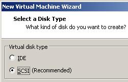 The Disk type should remain SCSI (Recommended).