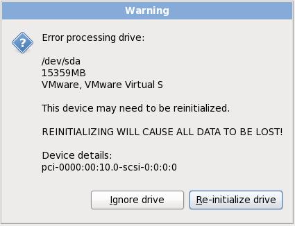 6. Re-initialize the drive by selecting Re-initialize drive. (There is nothing on the new virtual disk drive yet.