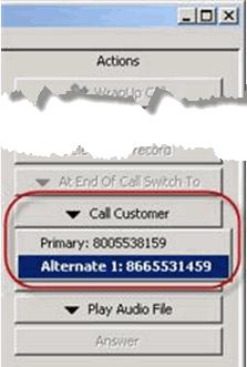 Processing Calls Previewing Calls in Standard Five9 Domains You can also click Call Customer located in the Actions section on the right, and select the number to call.
