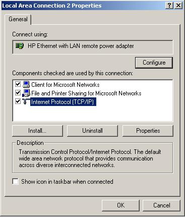 Right-click on Local Area Connection and select Properties.