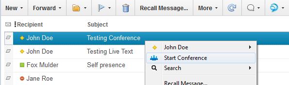In this type of deployment, Jabber call and Conference are also available from Sametime Contacts view and Sametime