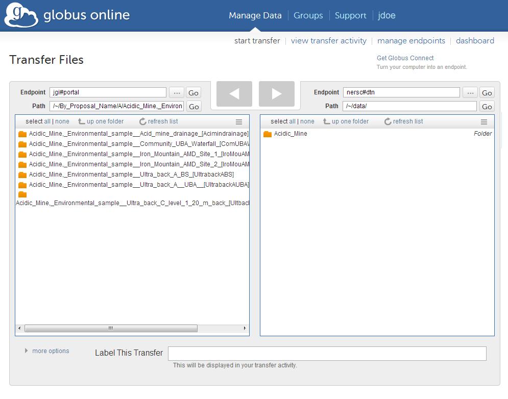 GlobusOnline Simple, Dropbox-like interface for moving files back and forth Can be configured to connect between multiple
