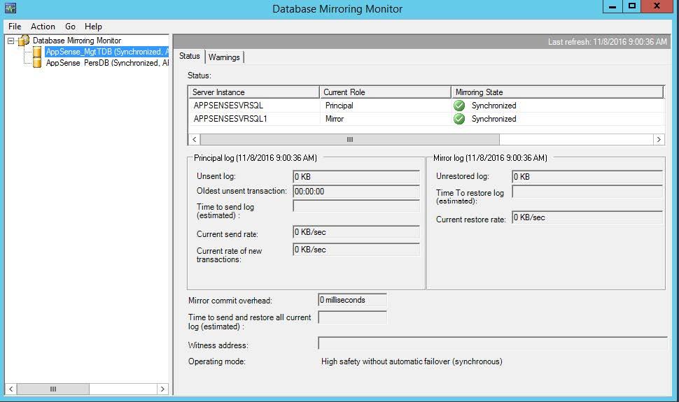Database Mirroring was configured using Microsoft Best Practices. The following Microsoft TechNet article can be used as a starting point.