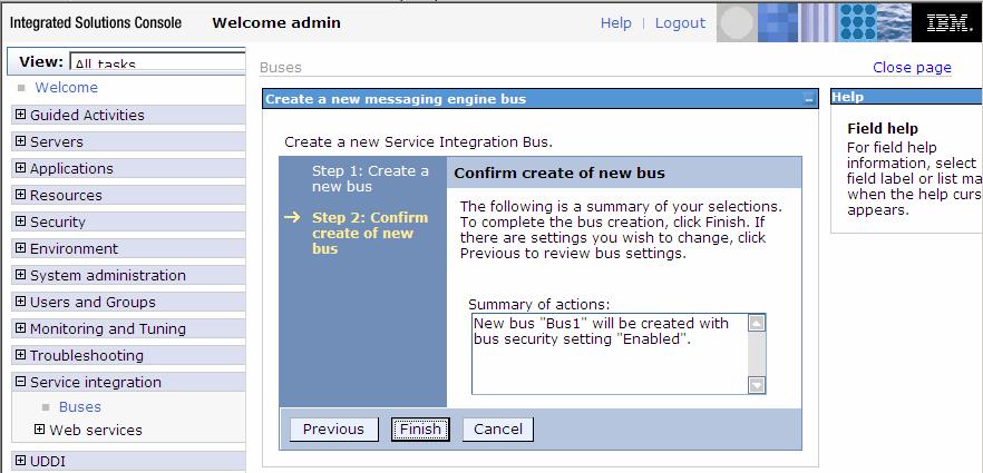 3. In the Confirm create of new bus page,