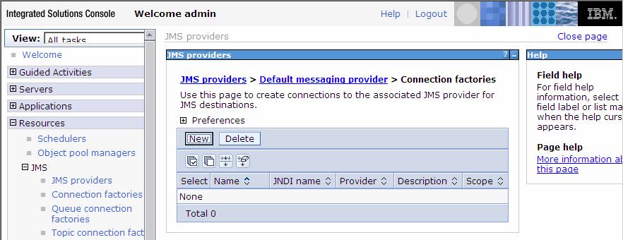 2. In the Default messaging provider page, under Additional Properties, click on