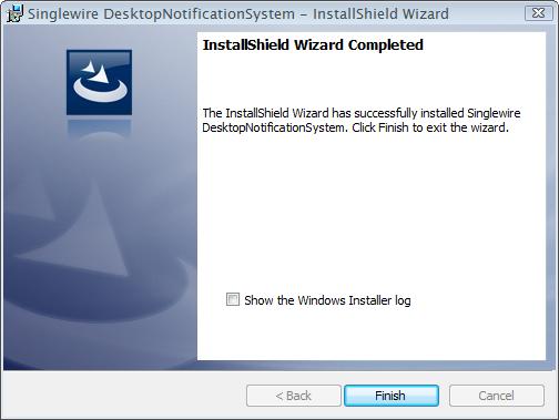 When the installer is finished, click the Finish button to exit the installer.