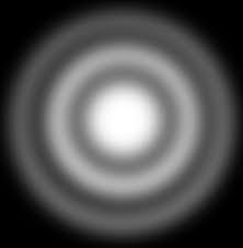 8 When light is incident on a small hole in a plate, a characteristic pinhole diffraction pattern of concentric bright rings, similar to that shown on the right, is seen on a distant screen (slide