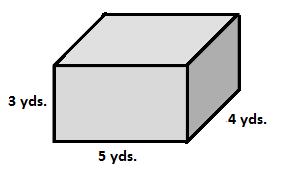 In unit 12, we learned that a cubic yard looks like a cube with a length of 1 yd, a width of 1 yd, and a depth of 1 yd.