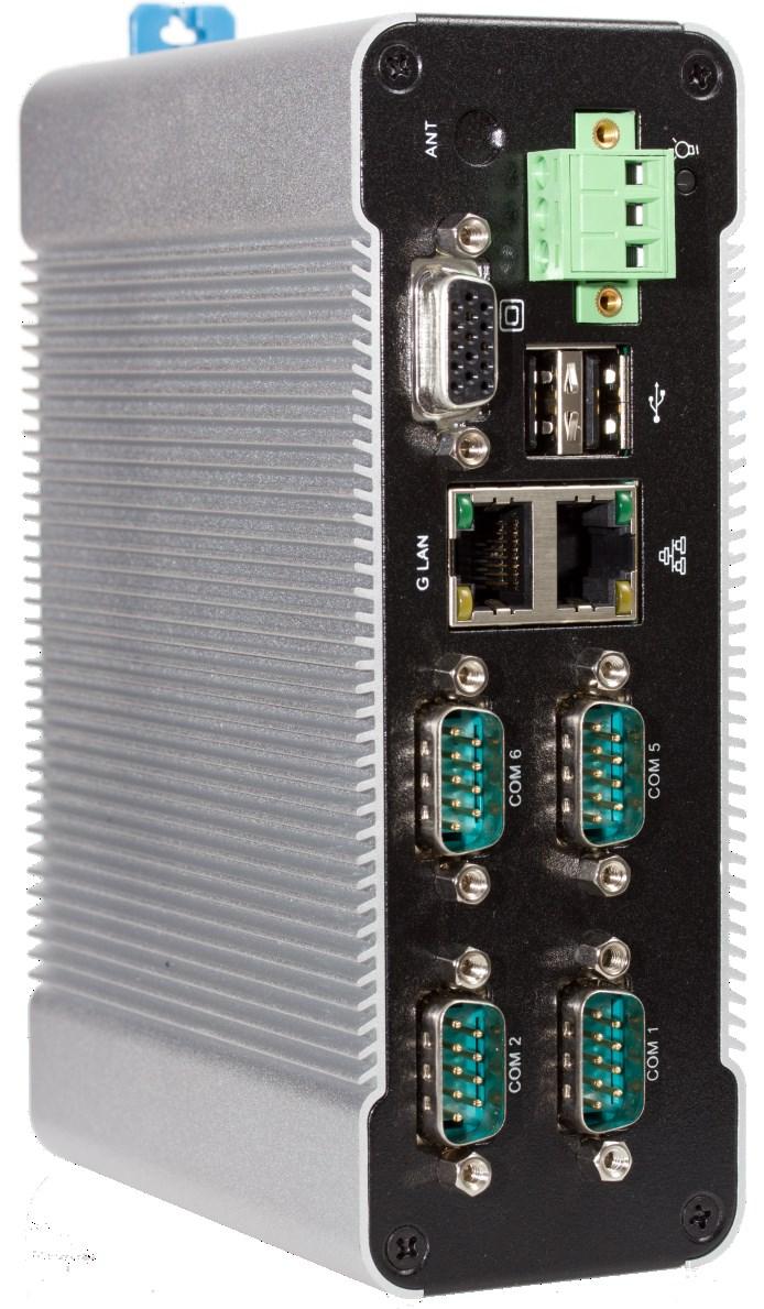 Features 152 x 104 x 54 mm³ 1GB/2GB DRAM 4x COM, 3x USB, 16x GPIO LAN 100MB & 1Gb (PXE boot)