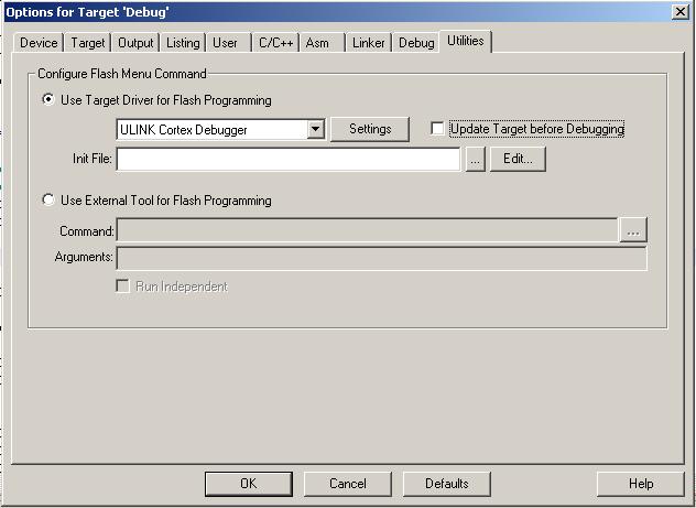 3) Don t Check Update Target before Debugging checkbox Figure 5-27: Select Update Target Before