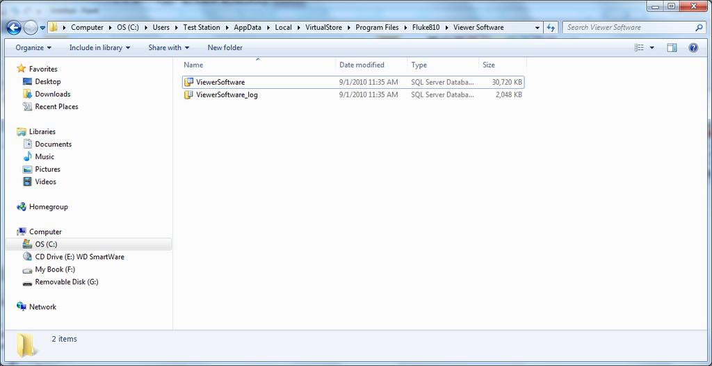 How to Troubleshoot Software Installations 2. Copy the files shown in Figure 40 to your preferred location for the database backup folder. Figure 40. Hidden Folders in Windows Explorer glq056.