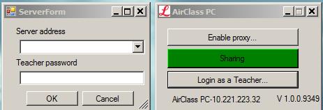 You will find the IP address of the AirTeach PC in the bottom right corner of the