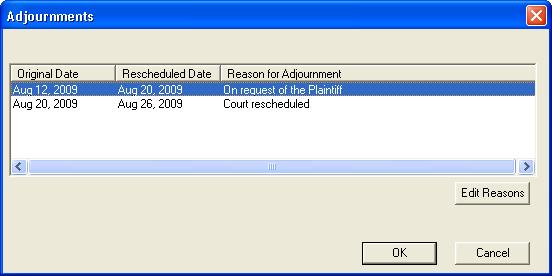 Working with the current instance of an Adjourned Appointment Changing information (Title, Notes, assignments, etc.
