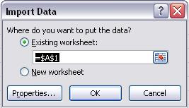 Select the worksheet and cell location that you would
