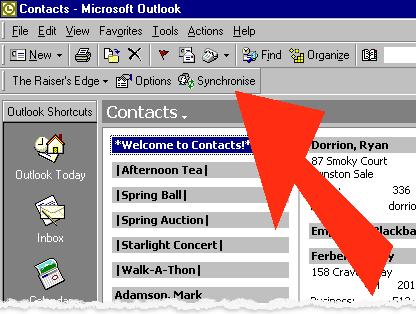 M ICROSOFT OUTLOOK INTEGRATION 18 You can synchronise each time you open Outlook if you check the Prompt to synchronise when Outlook opens checkbox on the Other tab of the Raiser s Edge