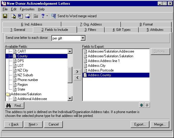 M AIL MERGE WITH MICROSOFT WORD 67 If you select Address Block, all address data exports in one field. 14.