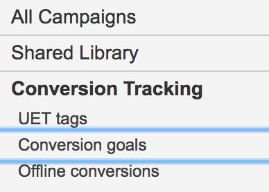 Bing Ads: Create a Conversion