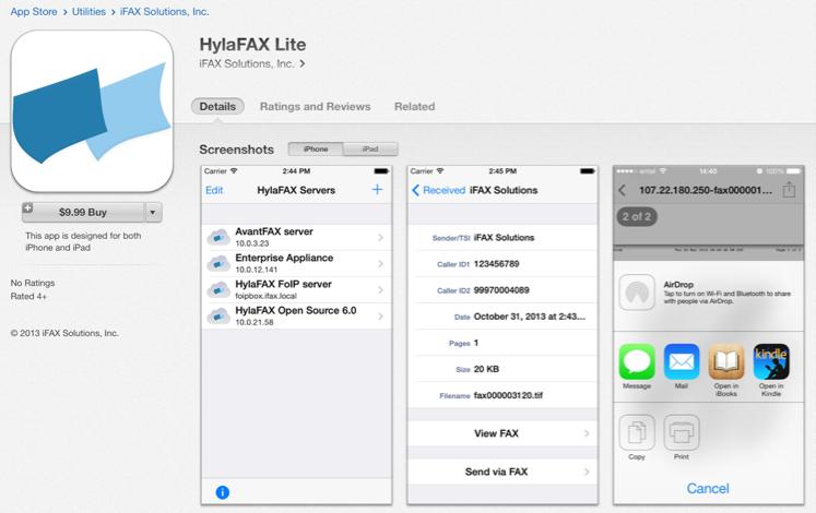 Introducing HylaFAX Lite (for ipad and iphone) HylaFAX Lite is a HylaFAX client application that allows you to: - Submit PDF and TIF files from other apps as fax jobs to your HylaFAX server - Keep