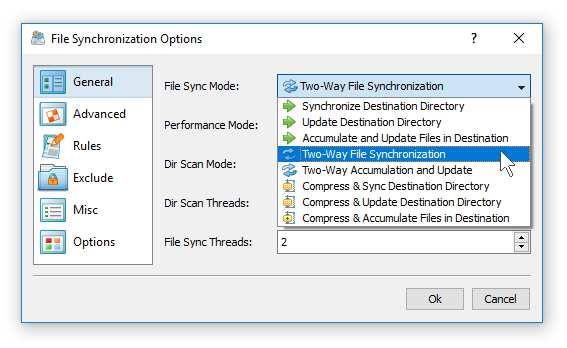3 Selecting File Synchronization Mode Depending on specific needs, it may be required to perform different types of file synchronization operations.