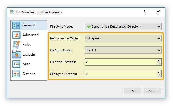 8 Advanced File Synchronization Options DiskBoss provides a large number of advanced files synchronization options allowing one to tune the performance of file synchronization operations, control the