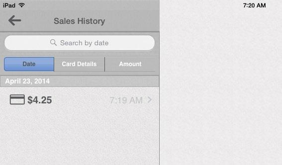 Resend Receipt 1. Tap Options, and then tap Sales History.