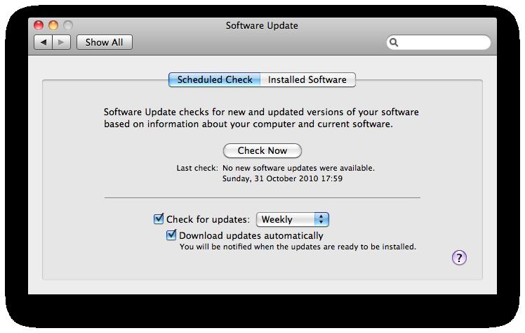 Software Update Software updates from