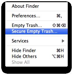 Empty trash