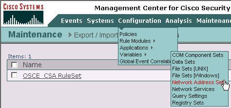 CONFIGURE NETWORK ADDRESS SETS VARIABLES The different Network Address Sets should be configured to reflect the different IP