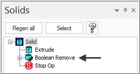 Activate Remove. 7. Click on the OK icon in the Boolean dialog box. 8.