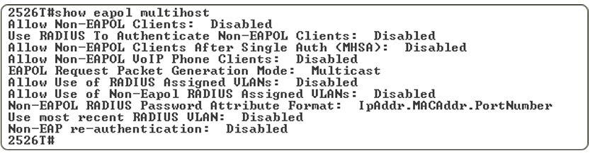 Configuring advanced EAPOL features using ACLI Prerequisites Log on to the Global Configuration mode in ACLI. 1.