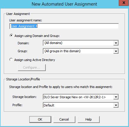 Step 4a -Create Automated User Assignment Create an Automated User Assignment (AUA) to automatically assign a Storage