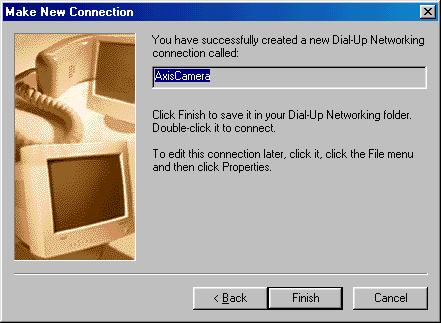 Click Configure... Click OK to return to the Make New Connection dialog. Click Next>.
