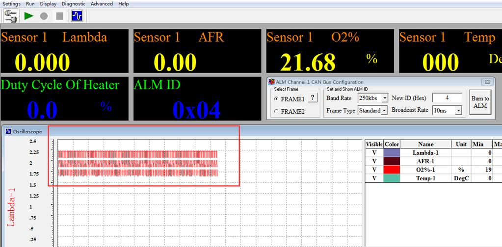 2.5.3 Set and Show ALM ID, Baud Rate and Frame Type ALM default Baud Rate is 250kbs, and default Frame Type is extended.
