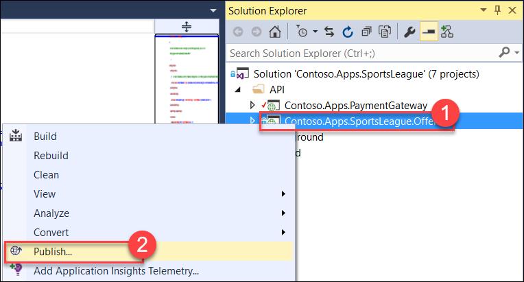 Offers project located in the APIs folder using the Solution Explorer in Visual Studio. 2.