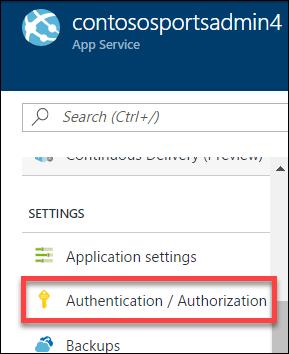 3. Click the Authentication /