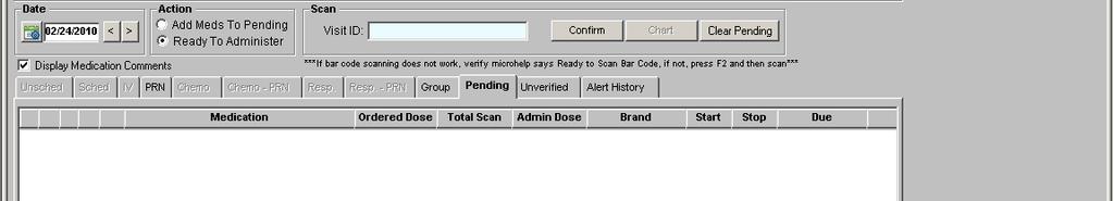 Scanning Medications 1. Add Meds to Pending click on radio button when scanning med(s) at Pyxis.