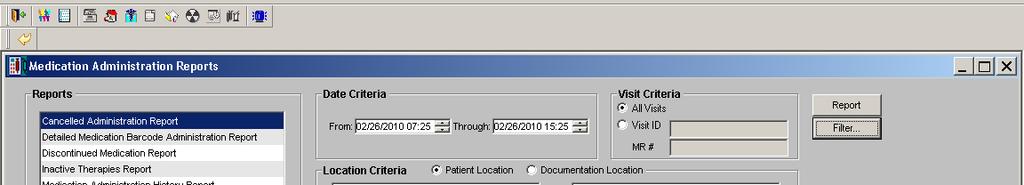 Accessing Med Admin Reports Click on Reports icon in